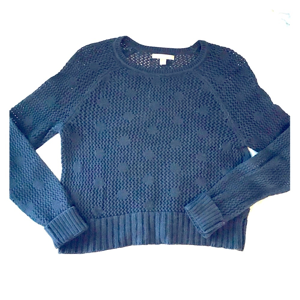 Banana Republic Lightweight Navy Polkadot Sweater